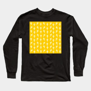 Christian cross Jesus yellow Easter pattern Long Sleeve T-Shirt